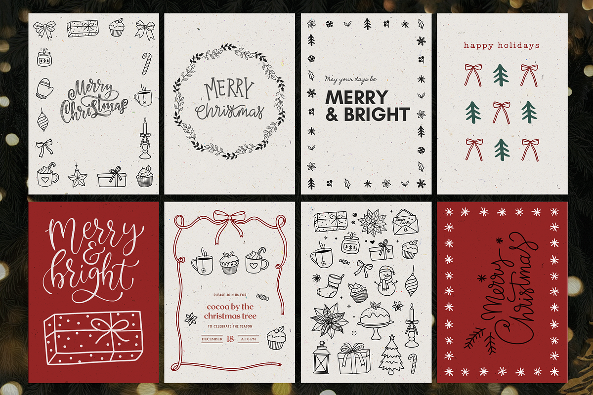 Hand drawn Christmas, vector doodles, a Seasonal Illustration by harmonia_green_art (Photo 4 of 9)