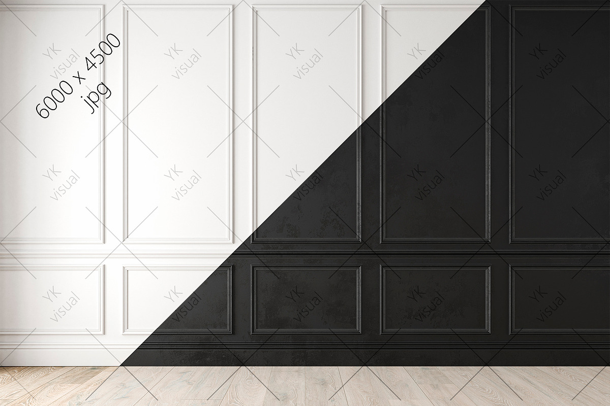 Black white empty interior. Mockup., a Household Mockup by YKvisual (Photo 1 of 3)