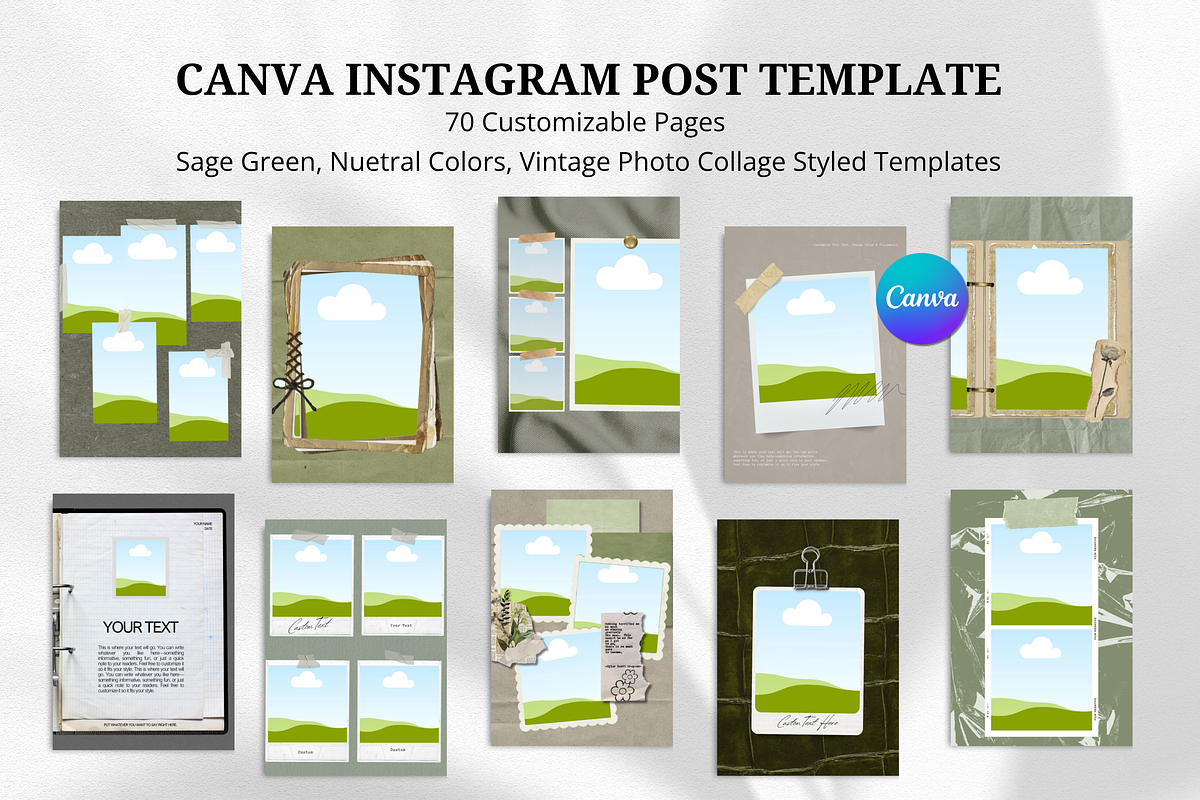 Canva Instagram Templates Vintage, a Social Media Template by Wicked Creative (Photo 5 of 20)
