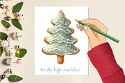 Watercolor christmas cookie tree Cli, an Illustration by CreationArt (Thumbnail 3 of 6)