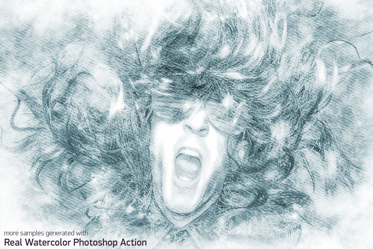 Real Watercolor - Photoshop Action, an Action Add-On by Creative Graphics
