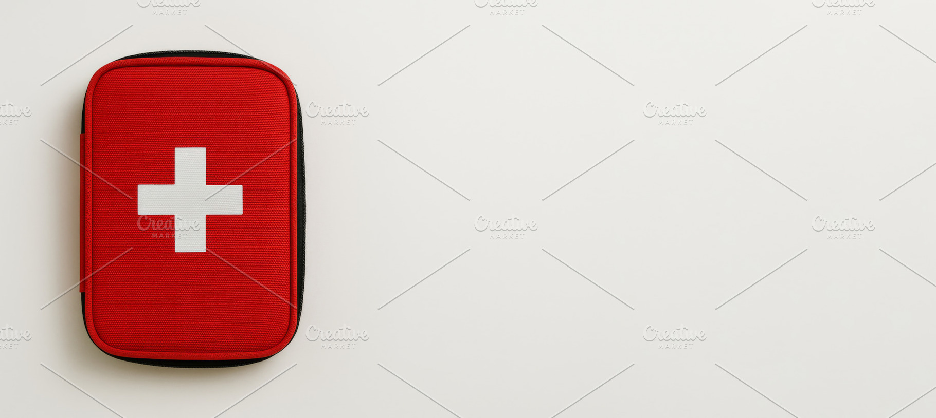 First aid kit on white background, m, a Photo by Dvoevnore photos