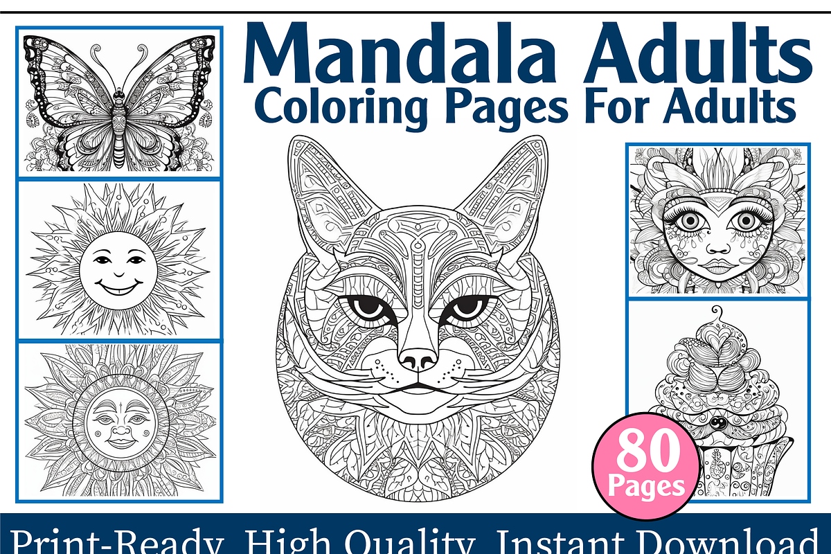 Mandala Adults Coloring Pages, an Animal Illustration by maggiesar (Photo 1 of 4)