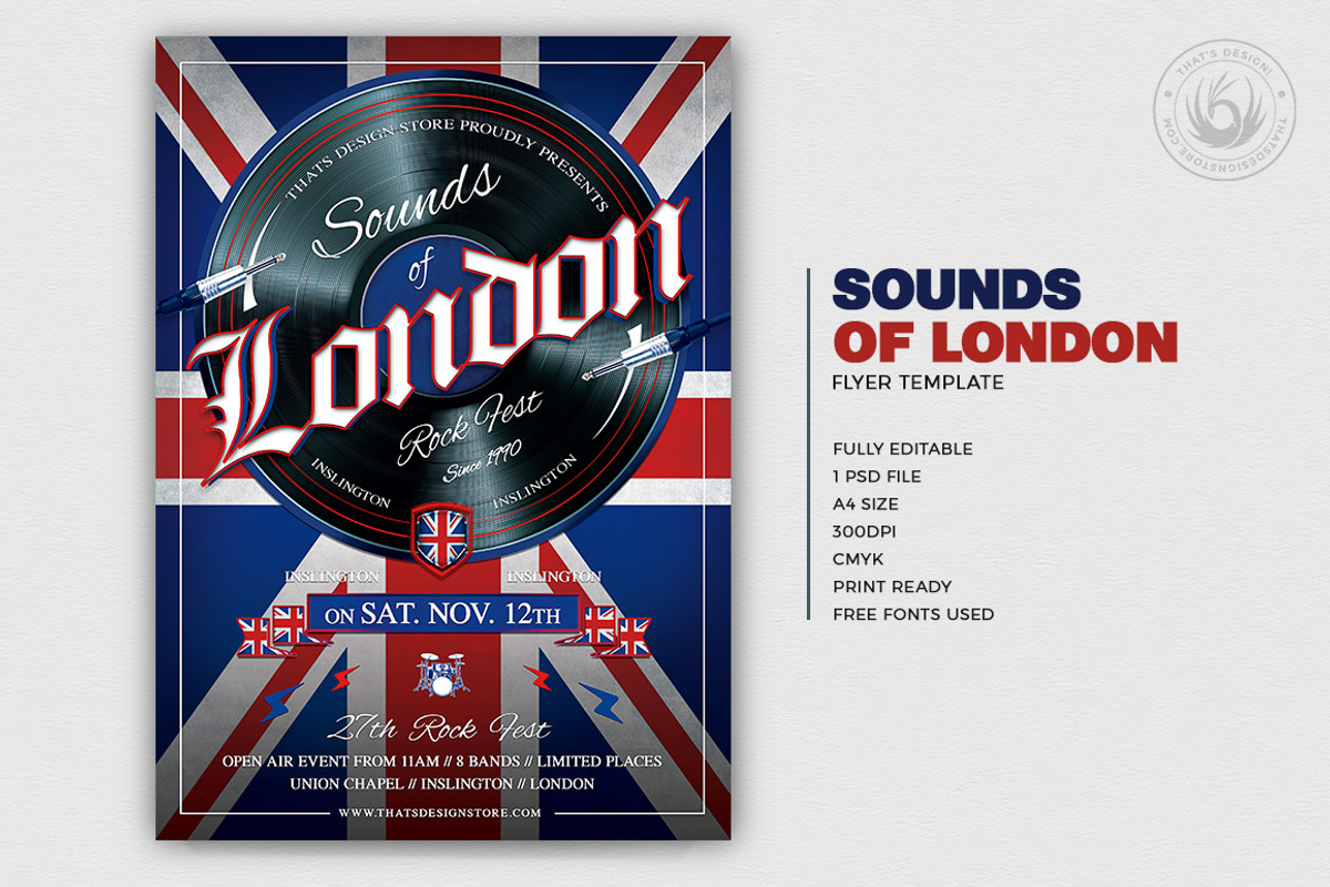 Sounds of London Flyer Template, a Flyer Template by ThatsDesignArt (Photo 2 of 8)