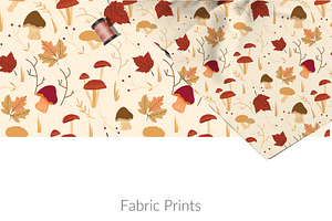 Seamless Autumn Leaves Pattern Set