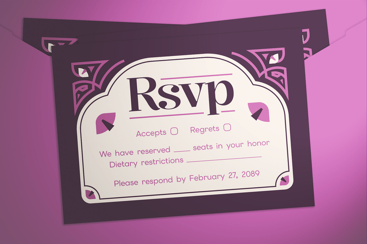 Floral Wedding Invitation Suite, an Invitation Template by The Good Store (Photo 3 of 4)