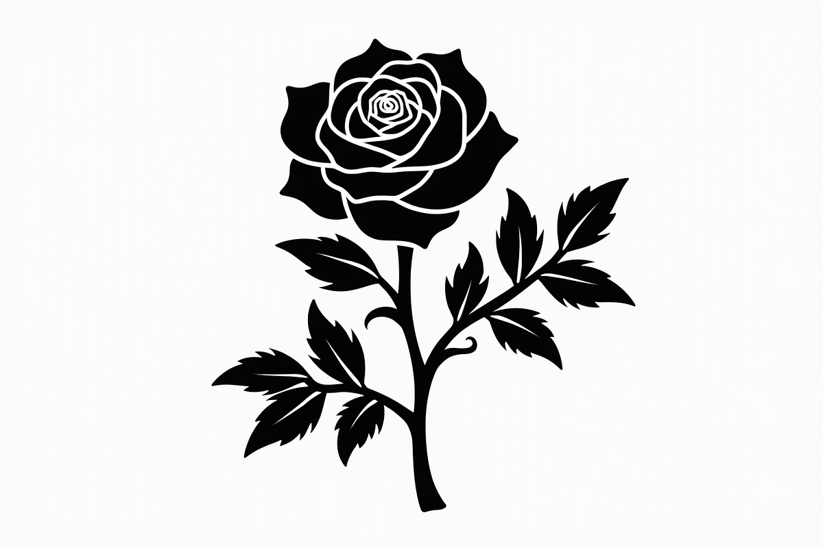 Rose Black Silhouette Decorative, an Illustration by Amazin_art (Photo 10 of 31)