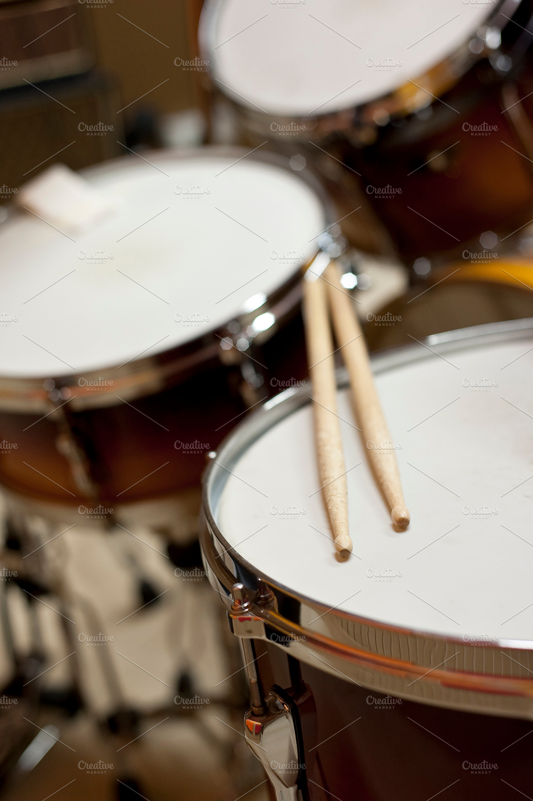 Drum and drumsticks, a Photo by Simmi Simons