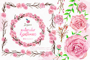 Roses Watercolor floral frames 028, an Illustration by Drawberx (Thumbnail 1 of 10)