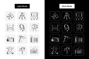 Filming Icons, an Outline Icon by Prosymbols (Thumbnail 4 of 7)