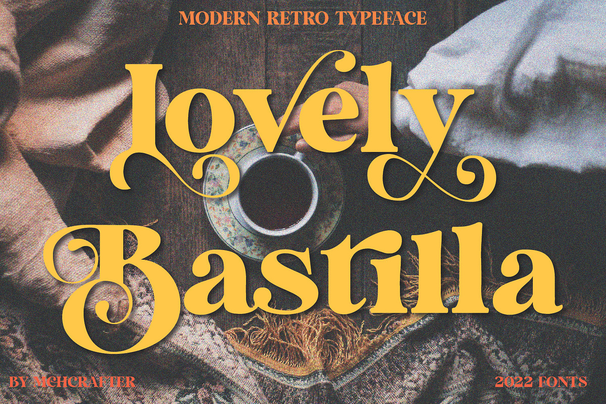 Lovely Bastilla | Retro Serif Font, a Serif Font by MchCrafter (Photo 1 of 18)