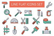 Line flat icon set, an Outline Icon by AlexZeL (Thumbnail 1 of 4)