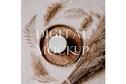 Round Product Sticker Label Mockup, a Mockup by Kelligraphy Co. (Thumbnail 1 of 2)