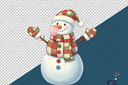 Cute Patchwork Snowman Christmas PNG, an Illustration by Creative Art (Thumbnail 3 of 6)