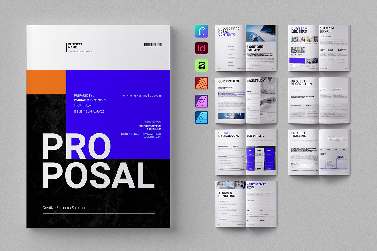 Proposal Template | Canva, INDD, a Brochure Template by ElvinPrint (Photo 1 of 9)
