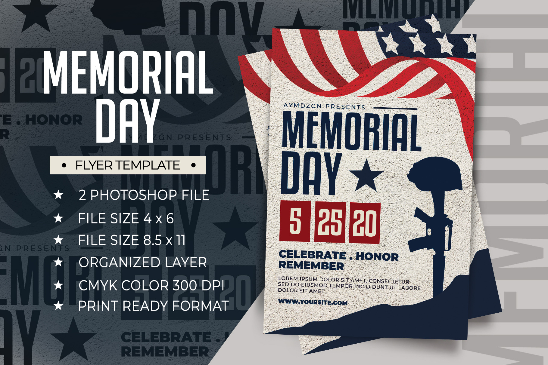 Memorial Day Flyer, a Flyer Template by AyumaDesign