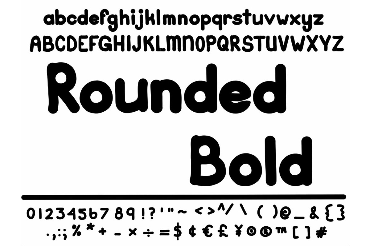 Font Rounded Bold Round Block Letter, a Sans Serif Font by PageLightStudios
