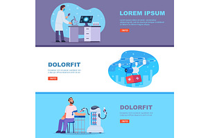 Smart medicine. doctors and robotic, a Healthcare Illustration by Onyx