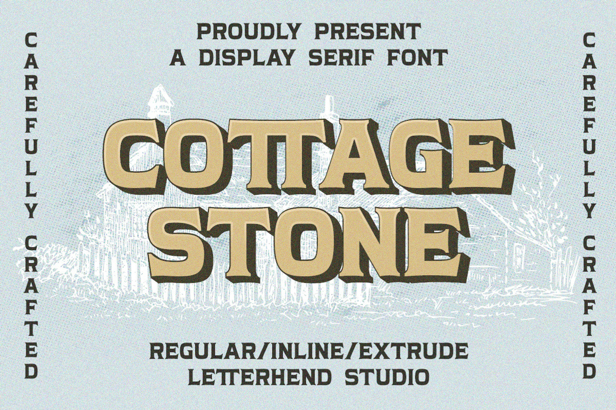 Cottage Stone - Display Serif Font, a Serif Font by Letterhend Studio (Photo 1 of 9)