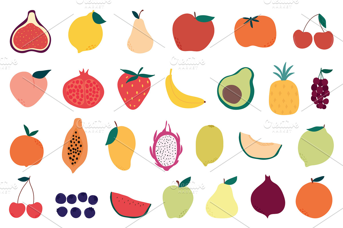 Fresh fruits vector set, a Graphic by Vectorwins Premium Shop (Photo 2 of 2)