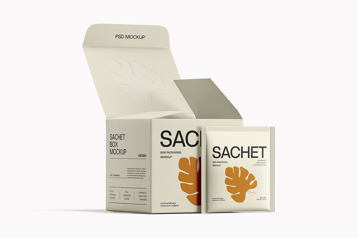 Tea Packaging Box With Sachet Mockup, a Packaging Mockup by Ram Studio LLC (Photo 5 of 13)