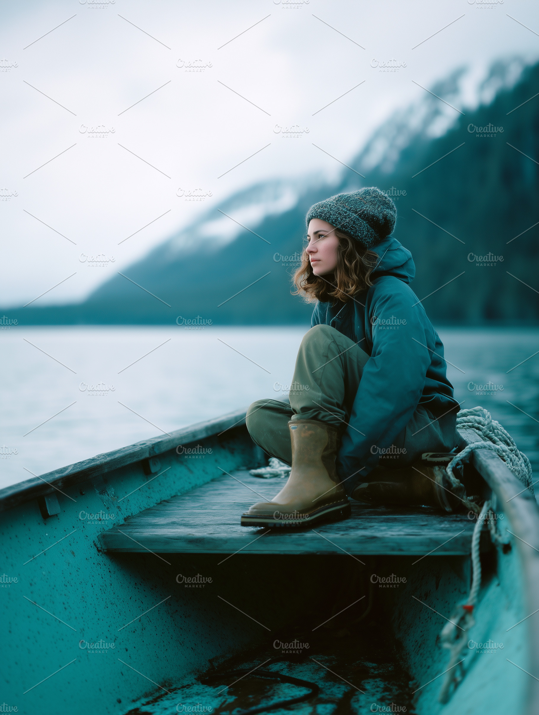 Girl on a Boat in Mountain Lake, a Sports & Recreation Photo by k.tay