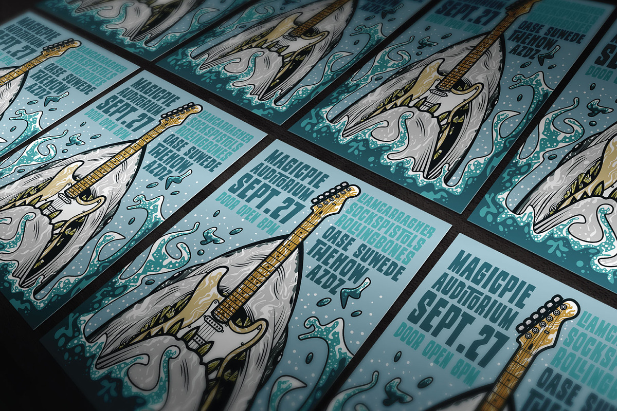 Guitar Monster Indie Rock Flyer, a Flyer Template by ashenterprise (Photo 2 of 3)