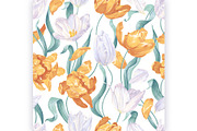 Light Yellow-White Tulips Pattern, a Pattern Graphic by MarynaPetrovska (Thumbnail 4 of 10)