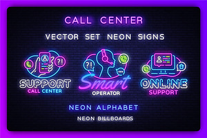 Call Center Neon Signs