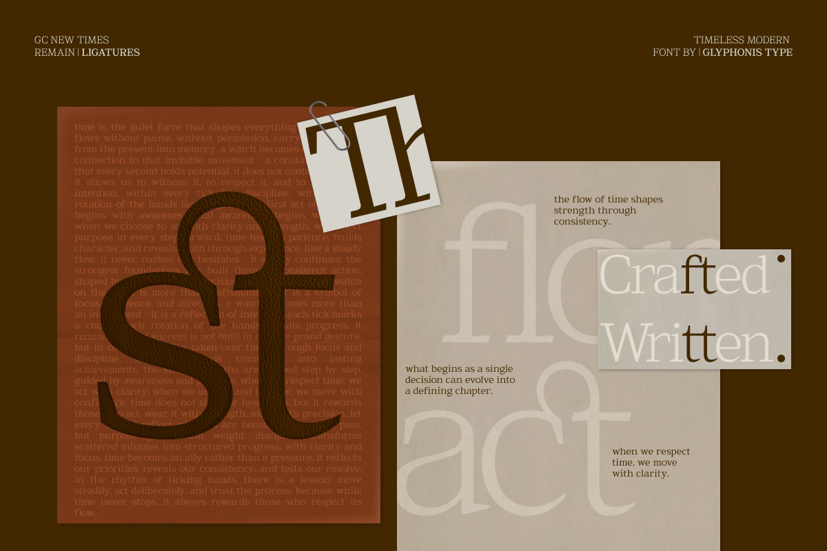 GC New Times Remain - Timeless Serif, a Serif Font by Glyphonic (Photo 8 of 16)