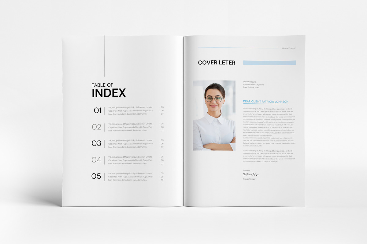 Minimal Proposal Template I Canva, a Brochure Template by PixWork (Photo 3 of 11)