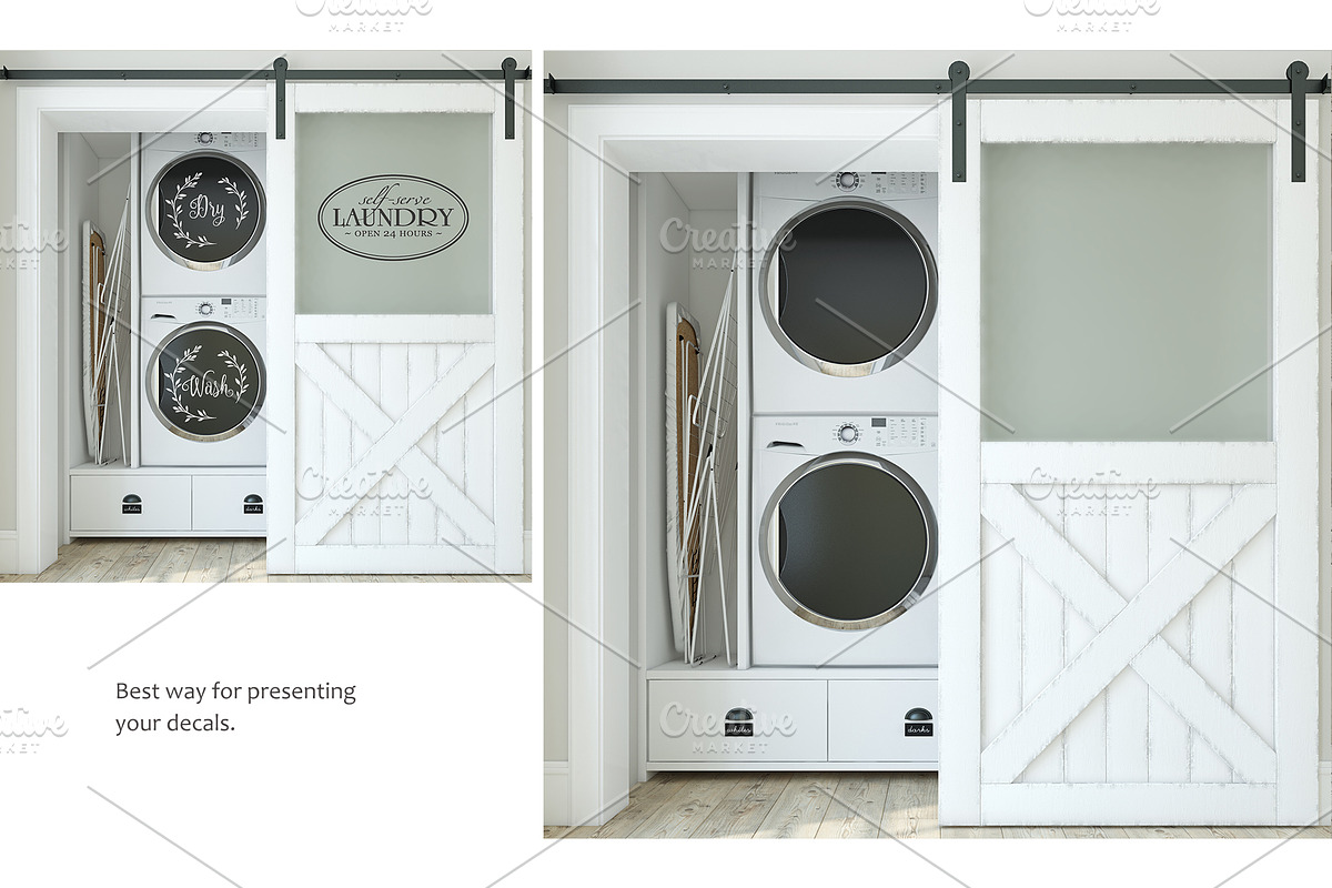 LAUNDRY ROOM Wall&Frame Mockups, a Print Template by MyHomeMockups (Photo 4 of 7)