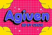 Agiven 3D, a Sans Serif Font by Craft Supply Co. (Thumbnail 1 of 8)