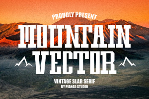 Mountain Vector - Vintage Slab Serif