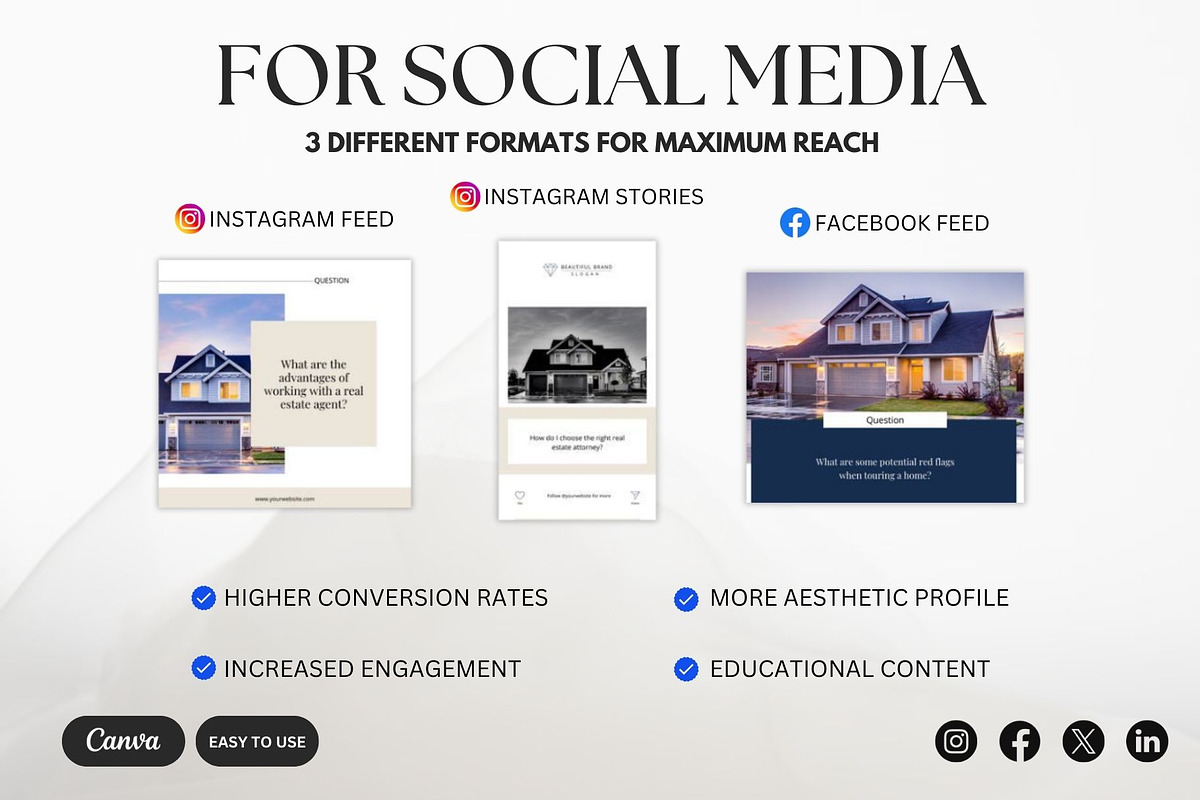 450 Real Estate Question Canva, a Social Media Template by Studioxhq (Photo 3 of 6)