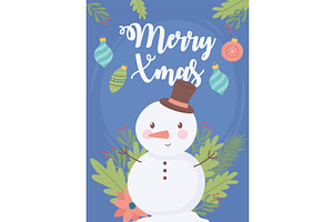 merry xmas card, an Illustration by studiogstock