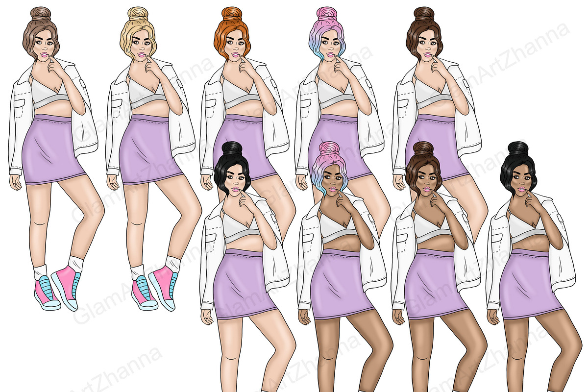 Sweet Girl Clipart Girls, a Person Illustration by GlamArtZhanna (Photo 3 of 4)