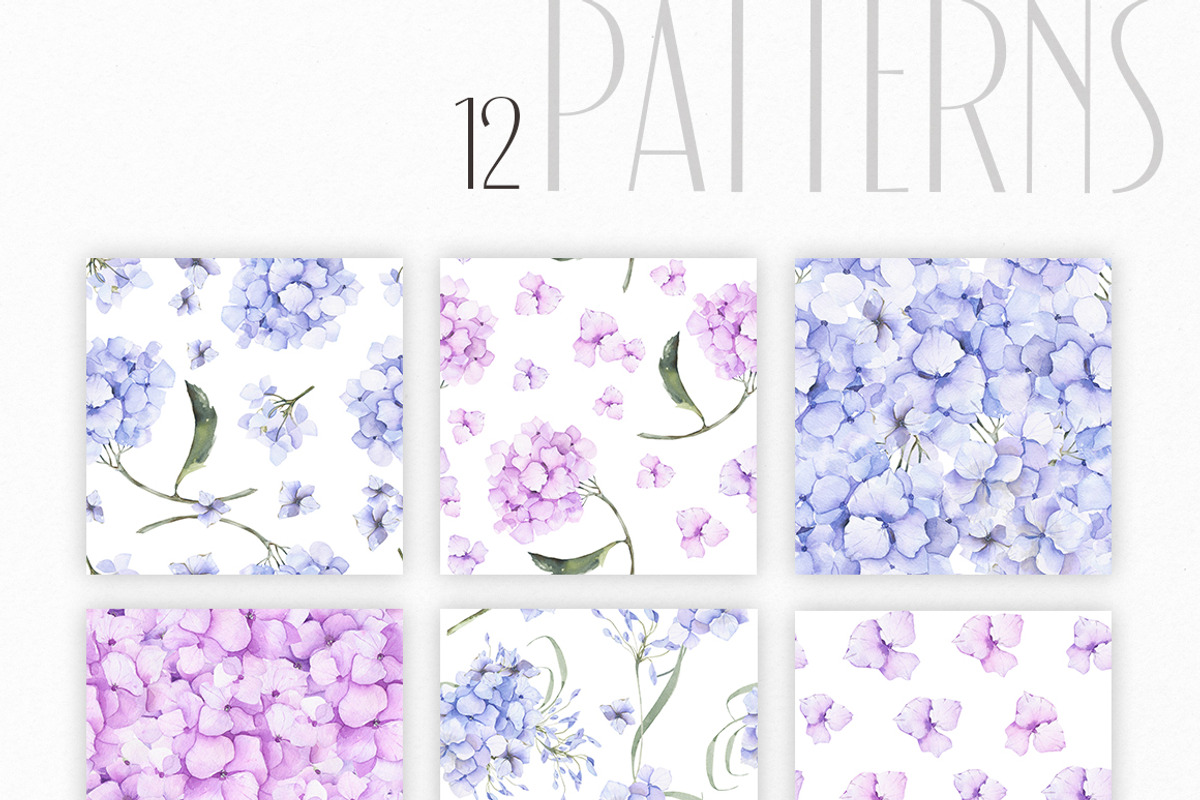 Hydrangea inspiration watercolor set, an Object Illustration by ArtMaslyana (Photo 5 of 8)