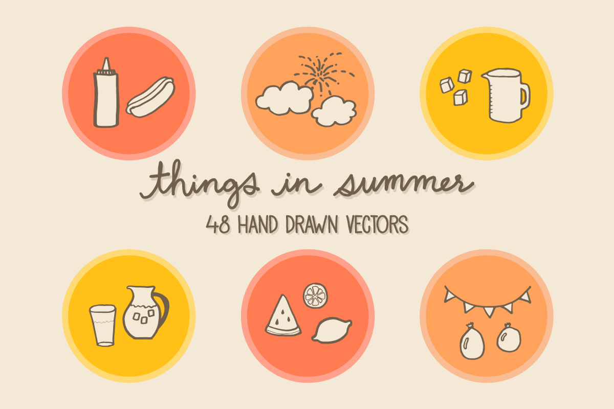 Things in Summer - 48 Vectors, a Food Illustration by Little Pixel Shop (Photo 3 of 5)