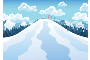 Mountain ski resort landscape, a Sport Illustration by Things for designers