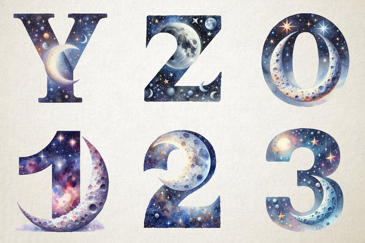 Celestial Alphabet Clipart, an Illustration by RobertsArt (Photo 5 of 7)