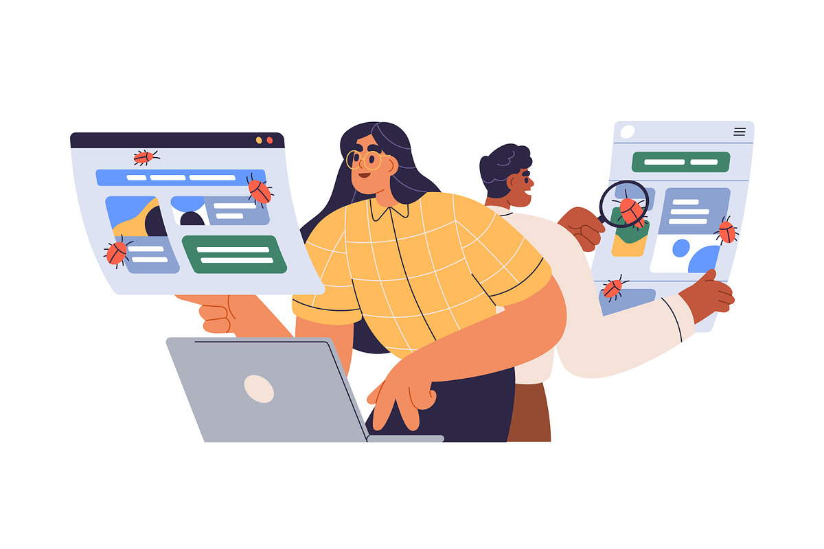 People testing software concept set, a Person Illustration by Good Studio (Photo 4 of 5)