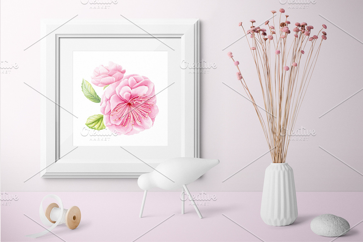 Watercolor Cherry blossom Sakura, an Object Illustration by Hanna Hryharenka (Photo 8 of 8)