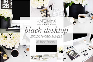 Black Desktop Styled Stock Photo Bun