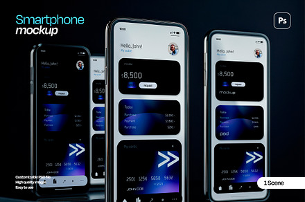 Luxury Set of Smartphones Mockup