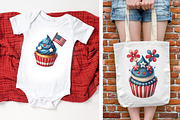 35 Patriotic Watercolor Cupcake Set, an Object Graphic by V Design Creator (Thumbnail 9 of 10)