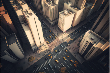 concrete buildings and steet traffic, a Transportation Photo by Sergey Kotenev