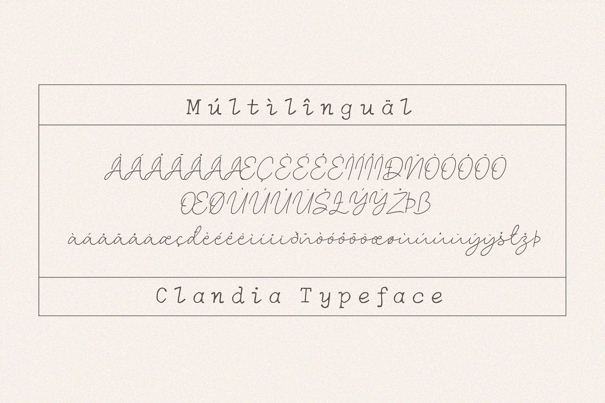 Clandia Monoline Script & Ornaments, a Script Font by Typebae (Photo 10 of 12)