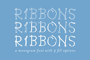 Ribbons Monogram Font, a Handwritten Font by Design by Laney (Thumbnail 1 of 13)