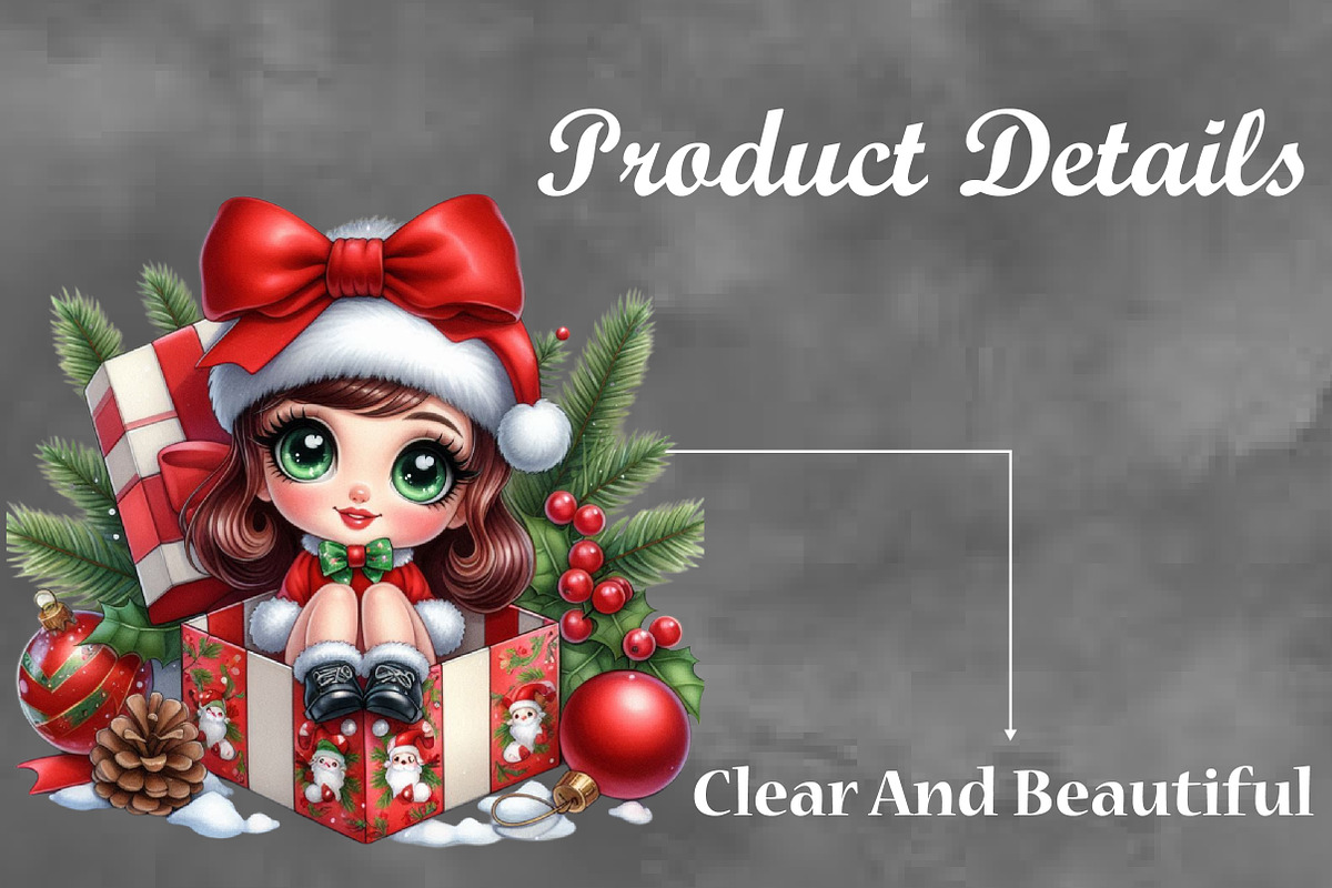 Christmas Gril Sublimation Clipart, a Seasonal Illustration by Craft Nest (Photo 3 of 5)